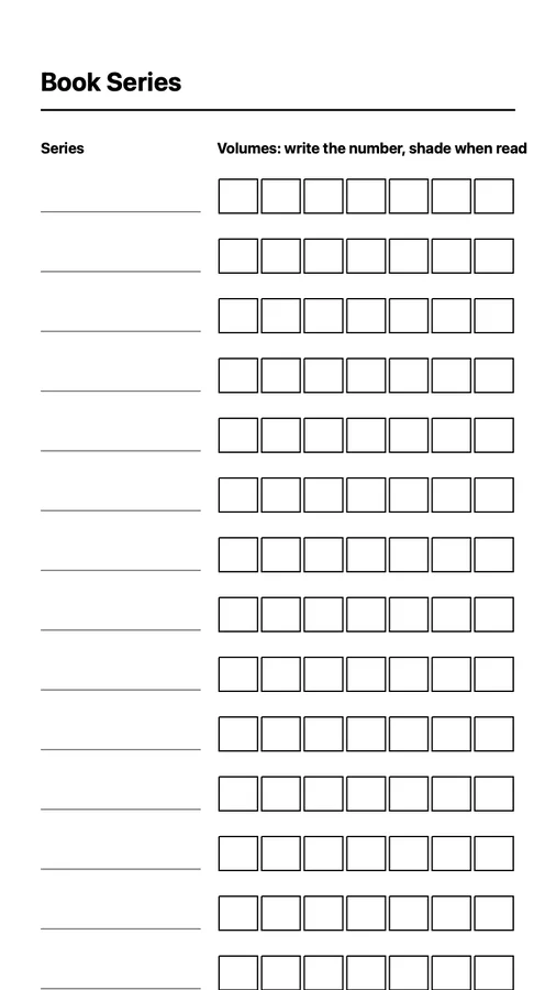 Endless Book Series Tracker Native Template on Paper Pro Move
