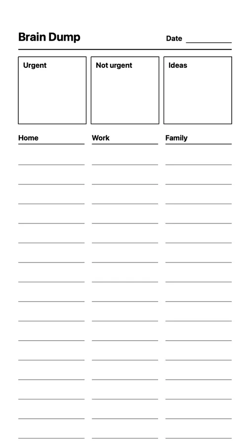 Endless Brain Dump Native Template on Paper Pro Move
