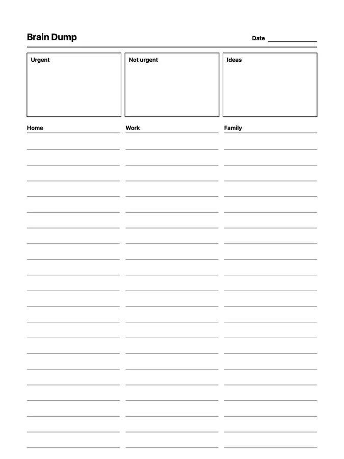 Endless Brain Dump Native Template on reMarkable 2