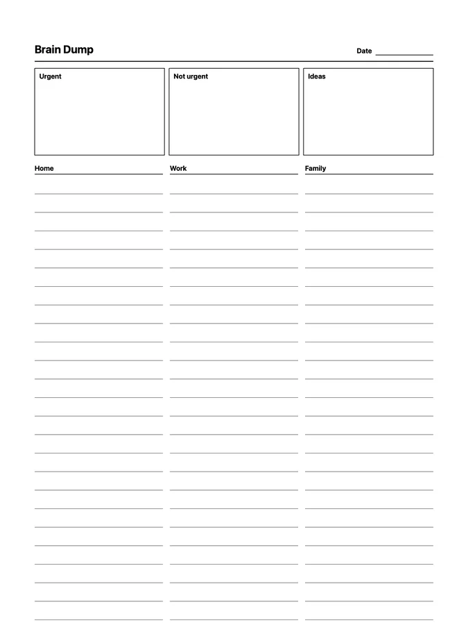 Endless Brain Dump Native Template