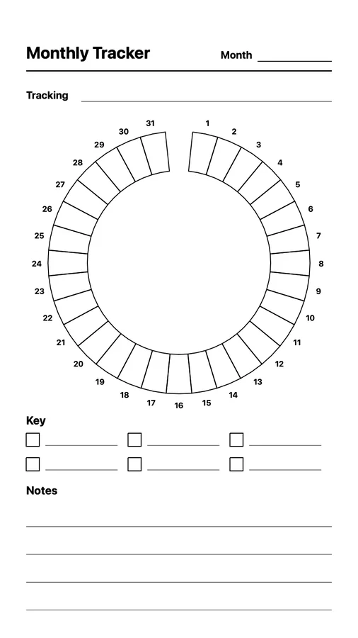 Circular Monthly Tracker on Paper Pro Move