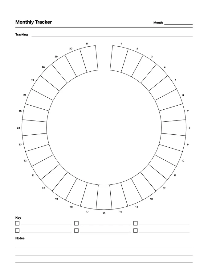 Circular Monthly Tracker template