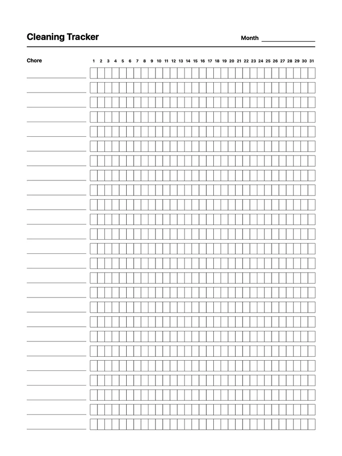 Cleaning Tracker Native Template on reMarkable 2