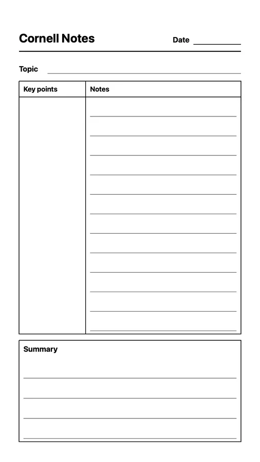 Cornell Notes on Paper Pro Move