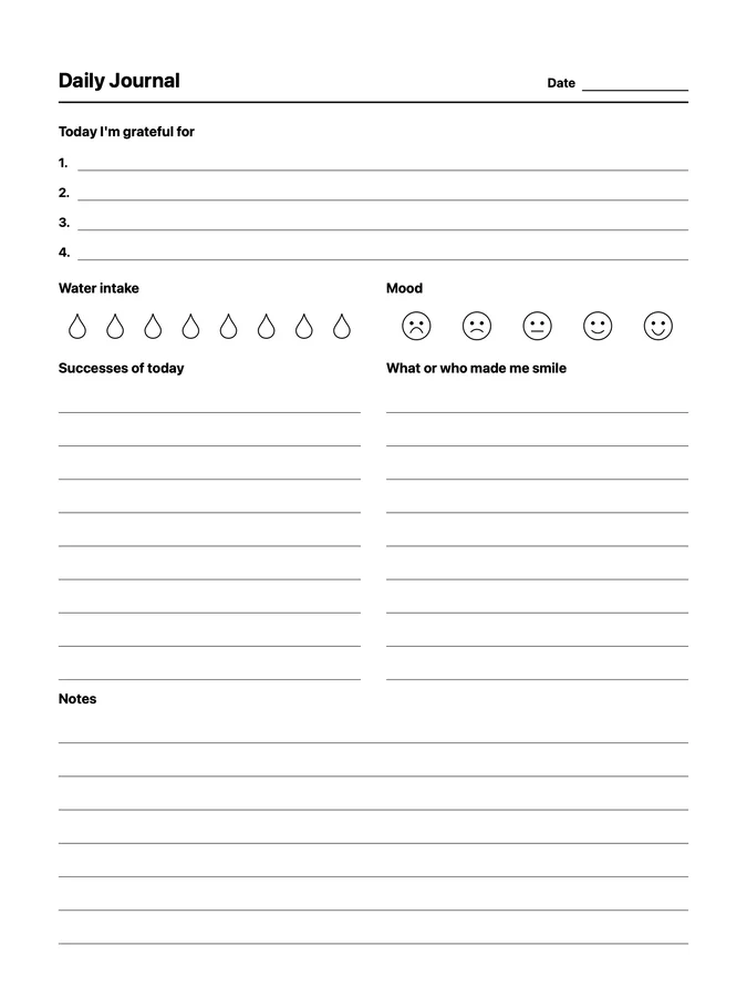 Daily Journal Native Template on reMarkable 2