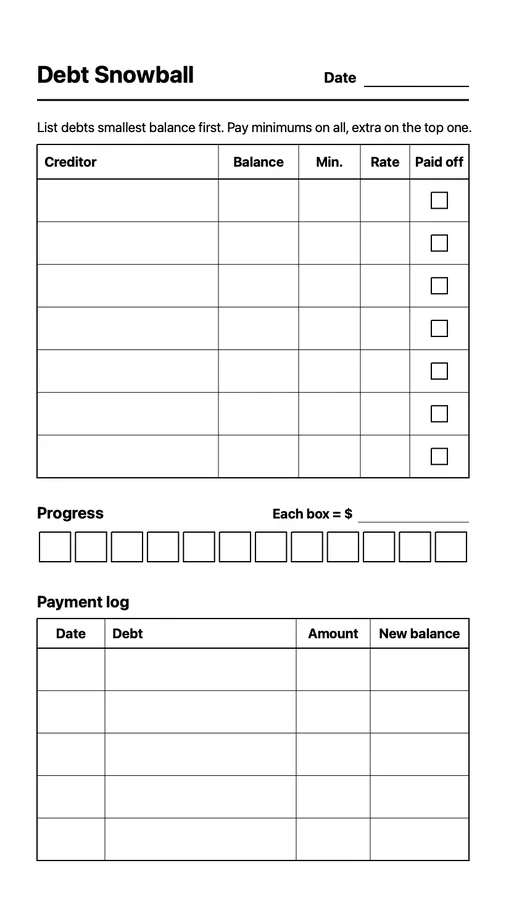 Debt Snowball on Paper Pro Move