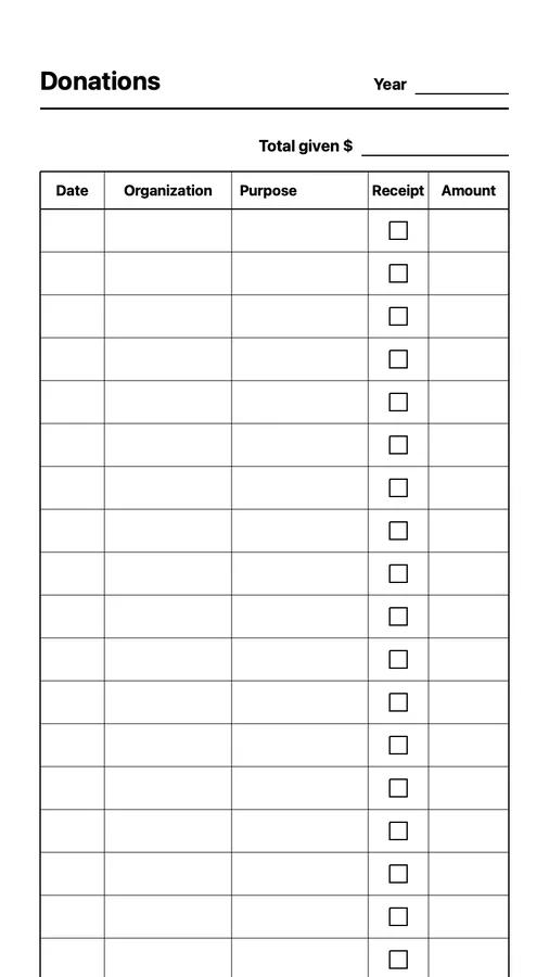 Endless Donation Tracker Native Template on Paper Pro Move