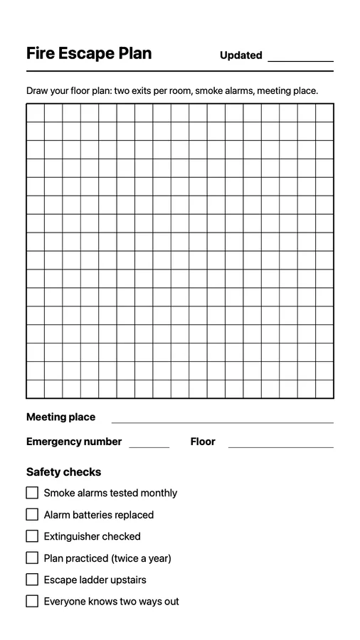 Fire Escape Plan on Paper Pro Move