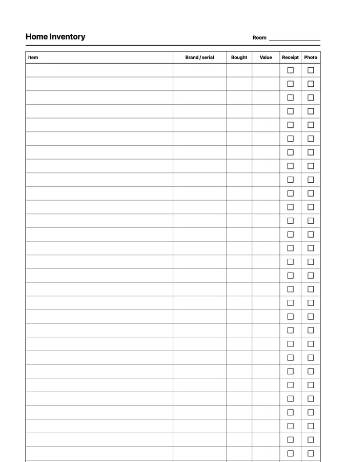 Endless Home Inventory Native Template