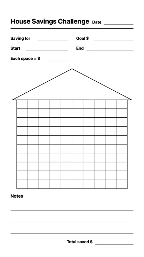 House Savings Challenge on Paper Pro Move