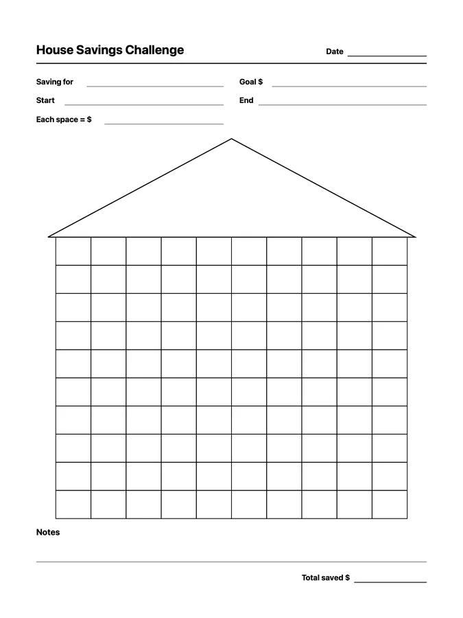 House Savings Challenge Native Template on reMarkable 2