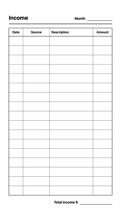 Income Tracker on Paper Pro Move