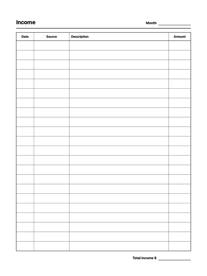 Income Tracker Native Template on reMarkable 2