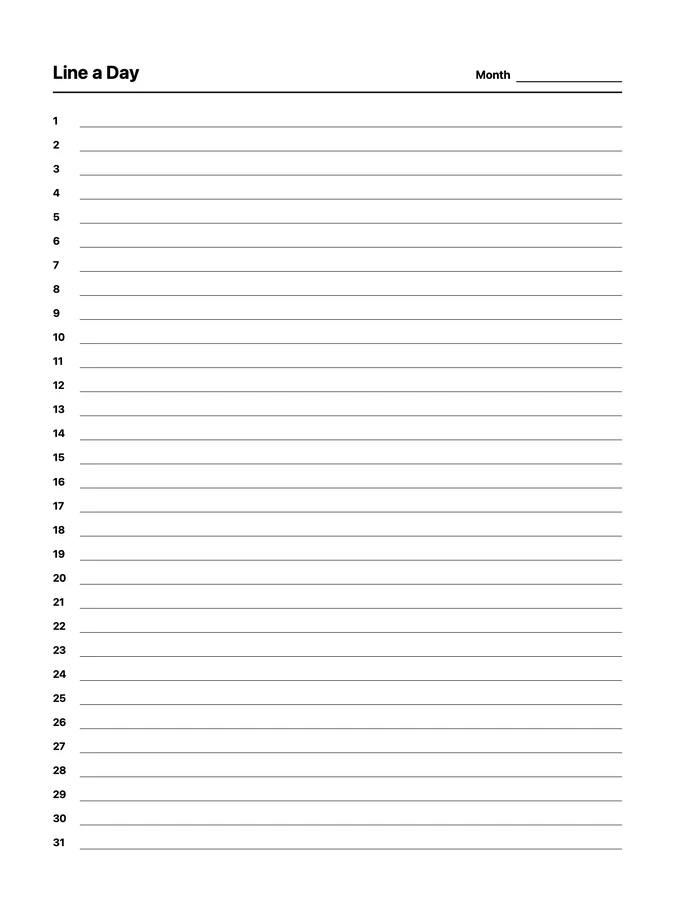 Line a Day Native Template on reMarkable 2