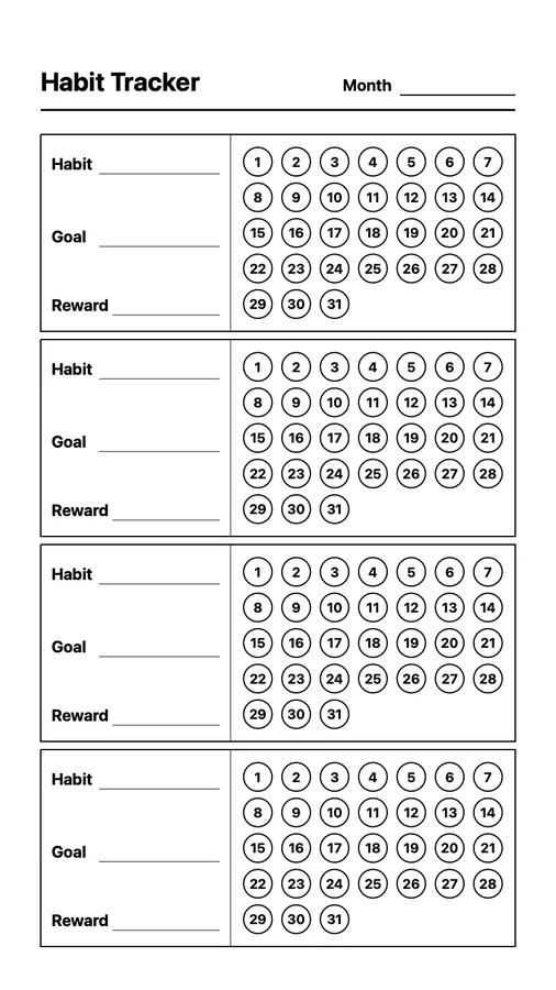 Monthly Habit Tracker on Paper Pro Move