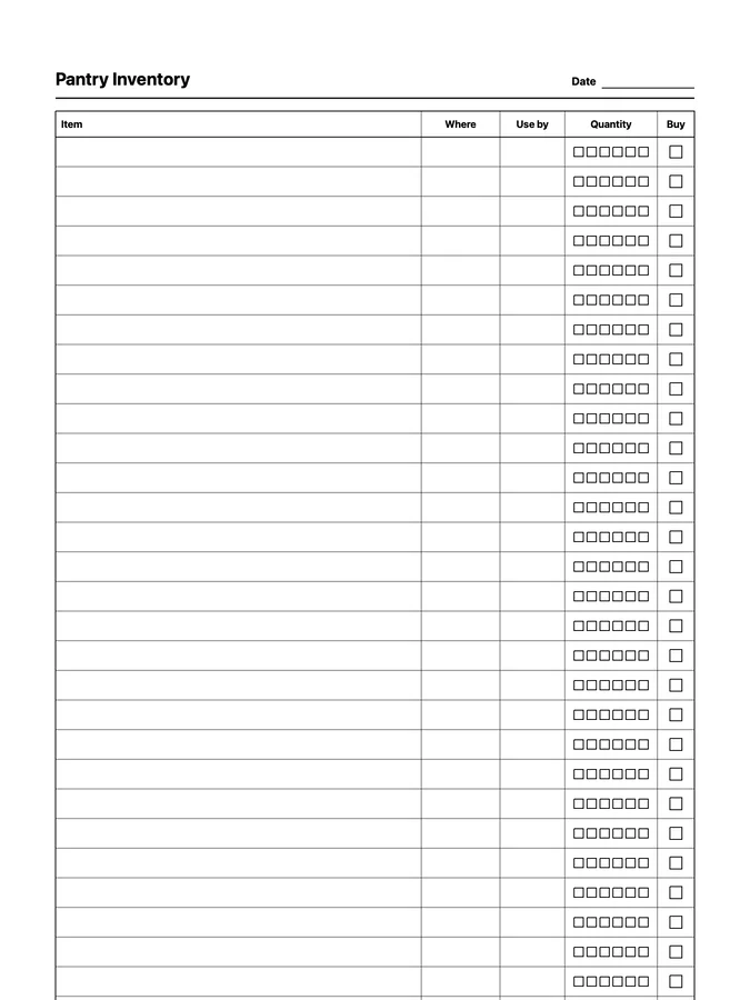 Endless Pantry Inventory Native Template