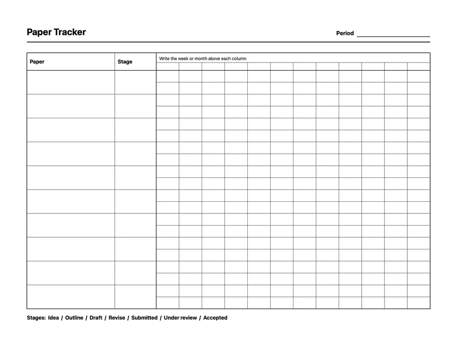 Paper Progress Tracker Native Template on reMarkable 2