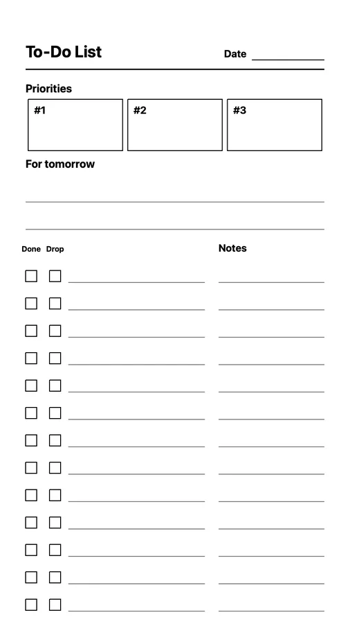 Endless Priority To-Do Native Template on Paper Pro Move