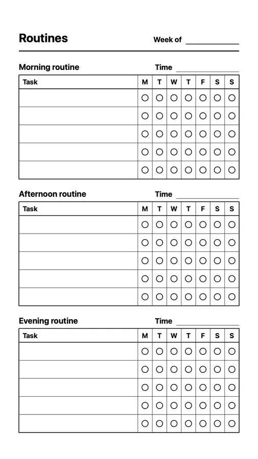 Routine Chart on Paper Pro Move
