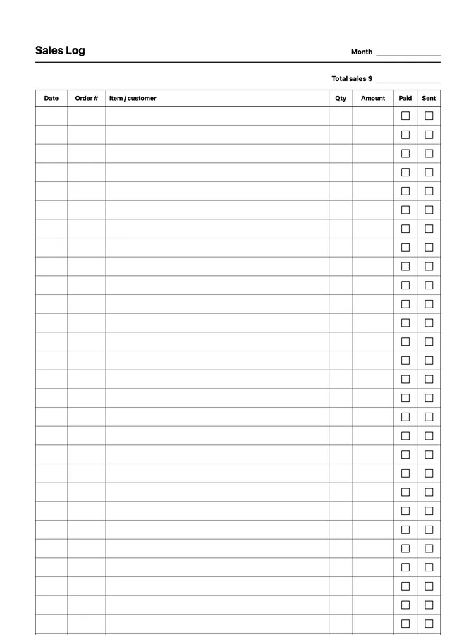 Endless Sales Log Native Template