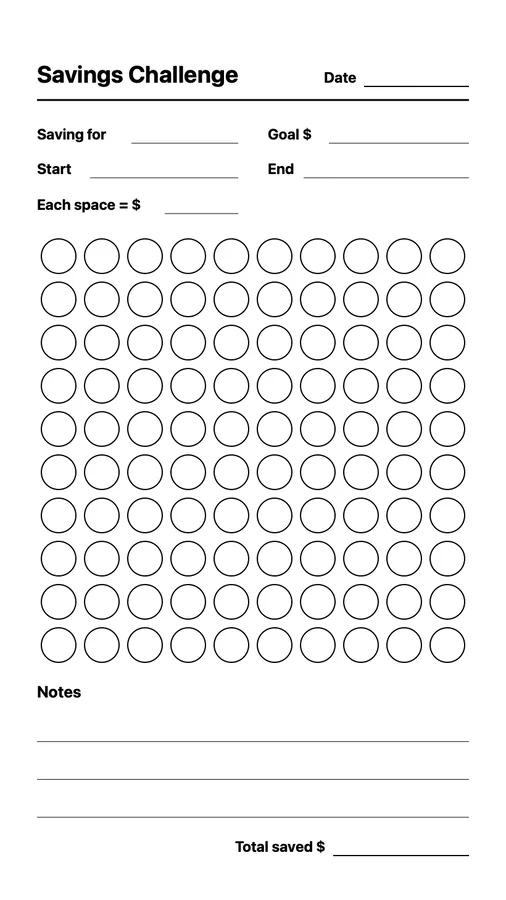 Savings Challenge on Paper Pro Move