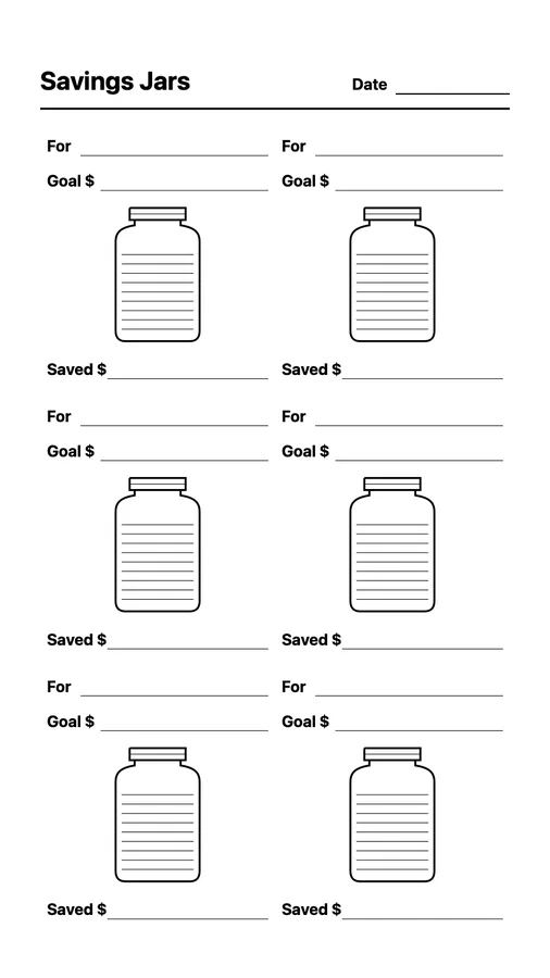 Savings Jars on Paper Pro Move
