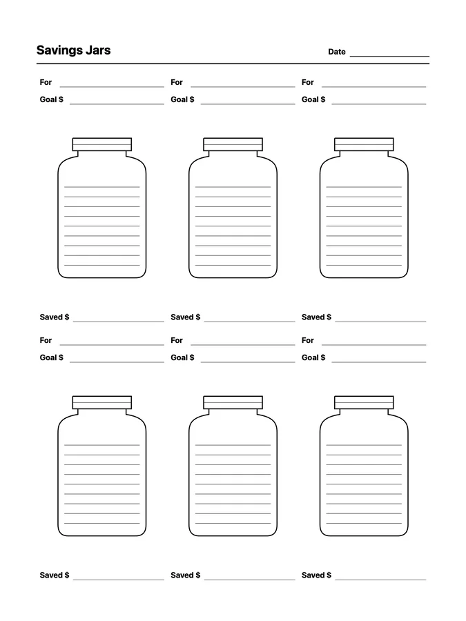 Savings Jars Native Template on reMarkable 2