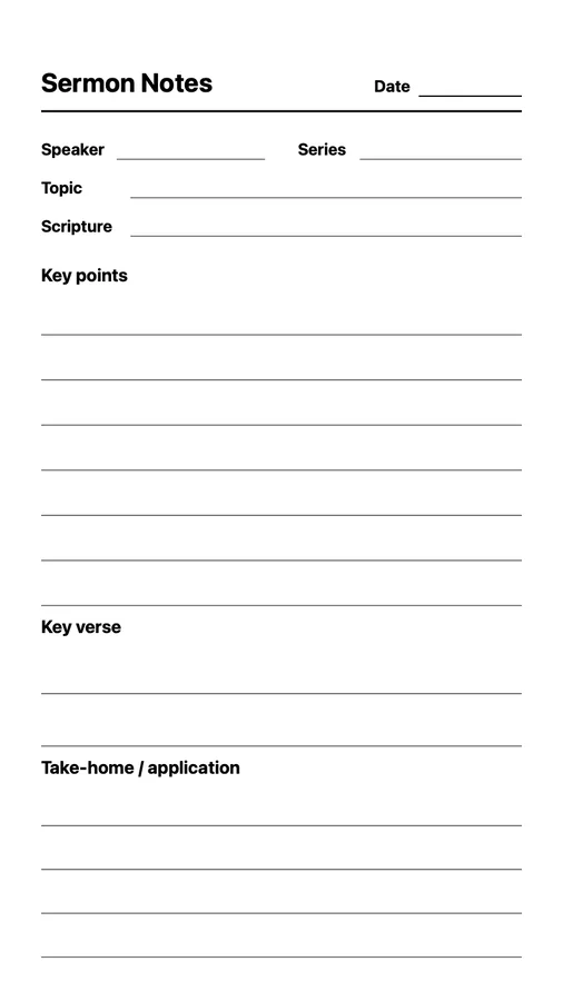 Sermon Notes on Paper Pro Move
