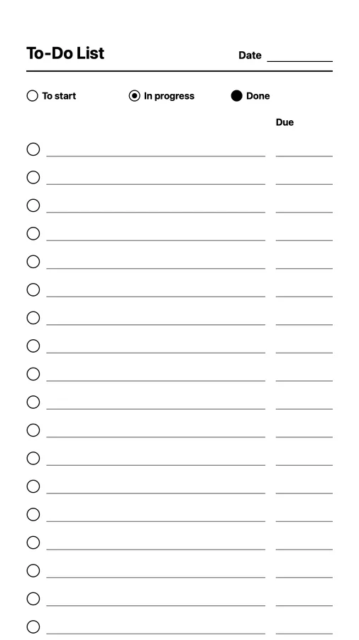 Endless Status To-Do Native Template on Paper Pro Move