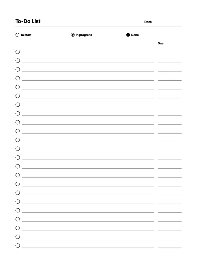 Status To-Do Native Template on reMarkable 2
