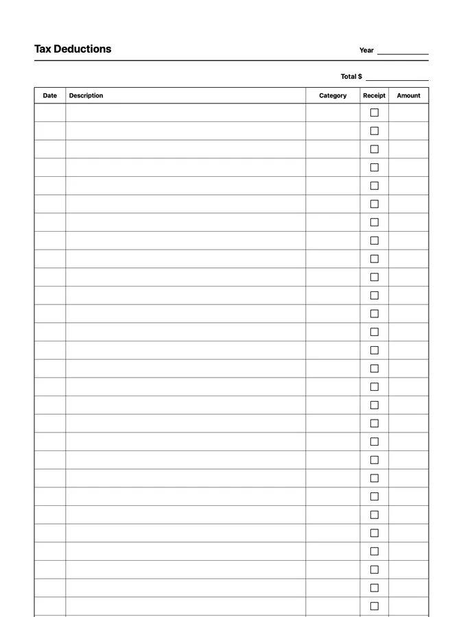 Endless Tax Deduction Tracker Native Template