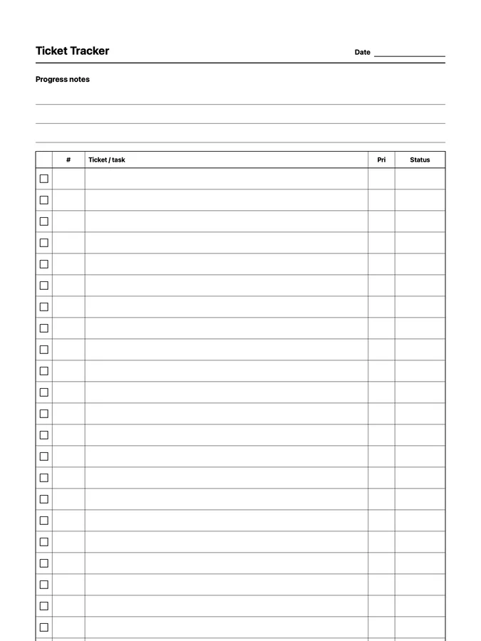 Endless Ticket Tracker Native Template