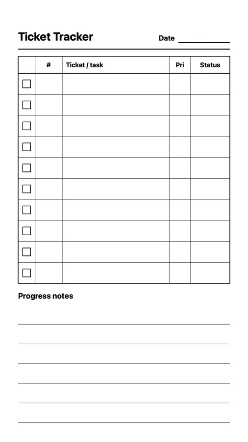 Ticket Tracker on Paper Pro Move