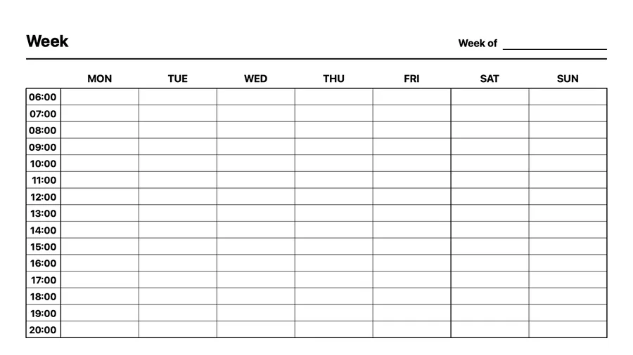Weekly Hourly Planner (24h) on Paper Pro Move