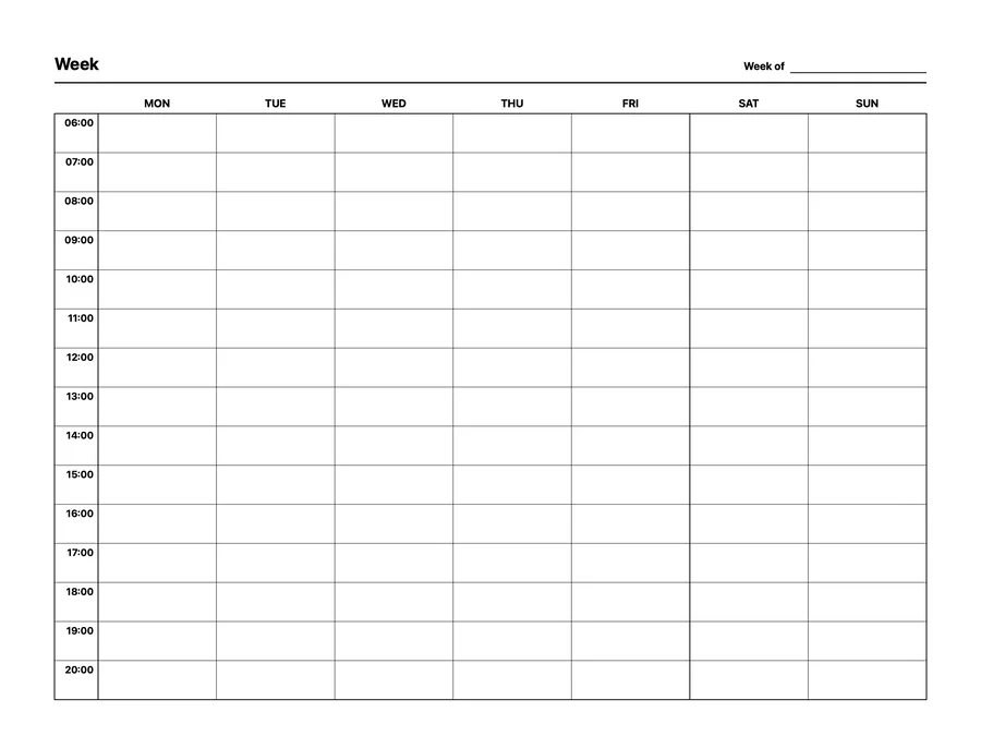 Weekly Hourly Planner (24h) on Paper Pro