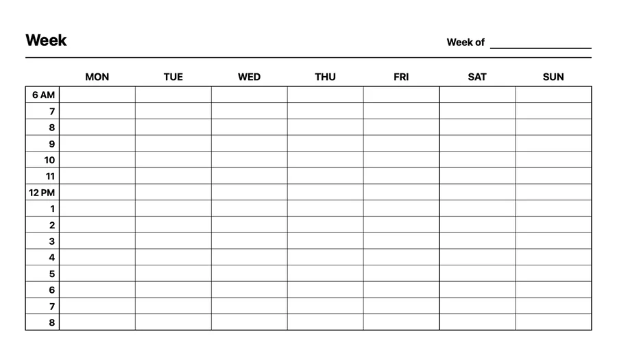 Weekly Hourly Planner on Paper Pro Move